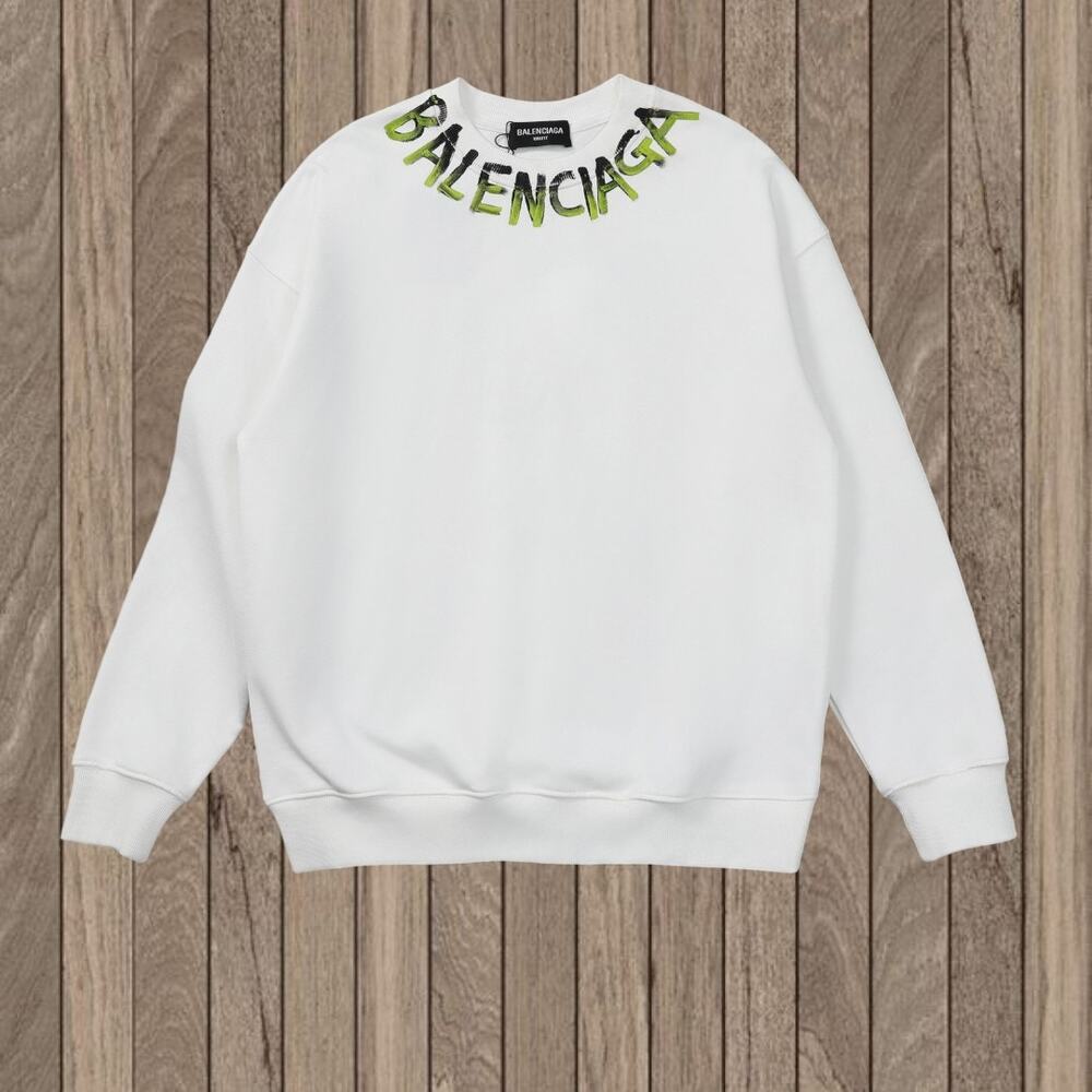 Balenciaga White Crew Neck Sweatshirt